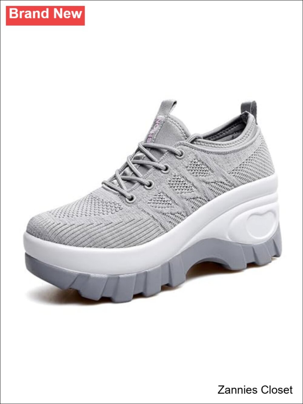 ✨ Chunky Platform Orthopedic Wedge Walking Shoes Knitted Lace Up Lug Sole